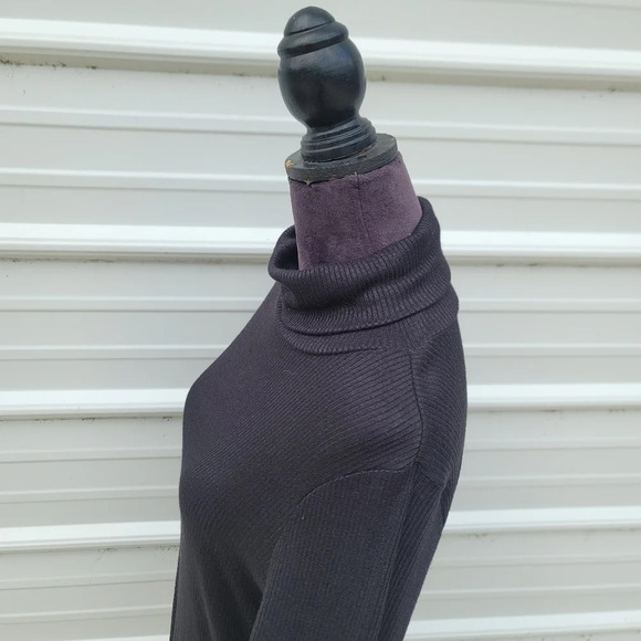 Apt. 9 Women's Black Ribbed Turtleneck Long Sleeve Stretch Women's M - Picture 8 of 12